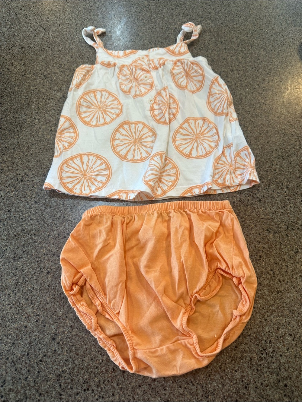 Carter's Orange Citrus Print Tank Top with Orange Diaper Cover